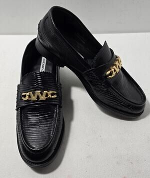 Alexander Wang Women's Carter Black Embossed Loafers Size 39 (MSRP $595)